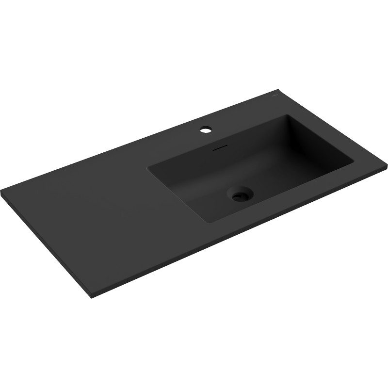 Mexen Otis tööpinda süvistatav parempoolne valamu 91 x 46,5 cm, must matt - 25189071P