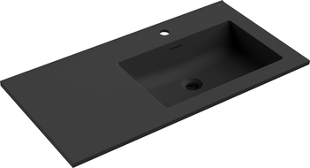 Mexen Otis lavabo encastré à droite 91 x 46,5 cm, noir mat - 25189071P