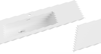 Mexen Otis Waschbecken, das in die Arbeitsplatte eingelassen wird, 101 x 46,5 cm, weiß matt - 25181001