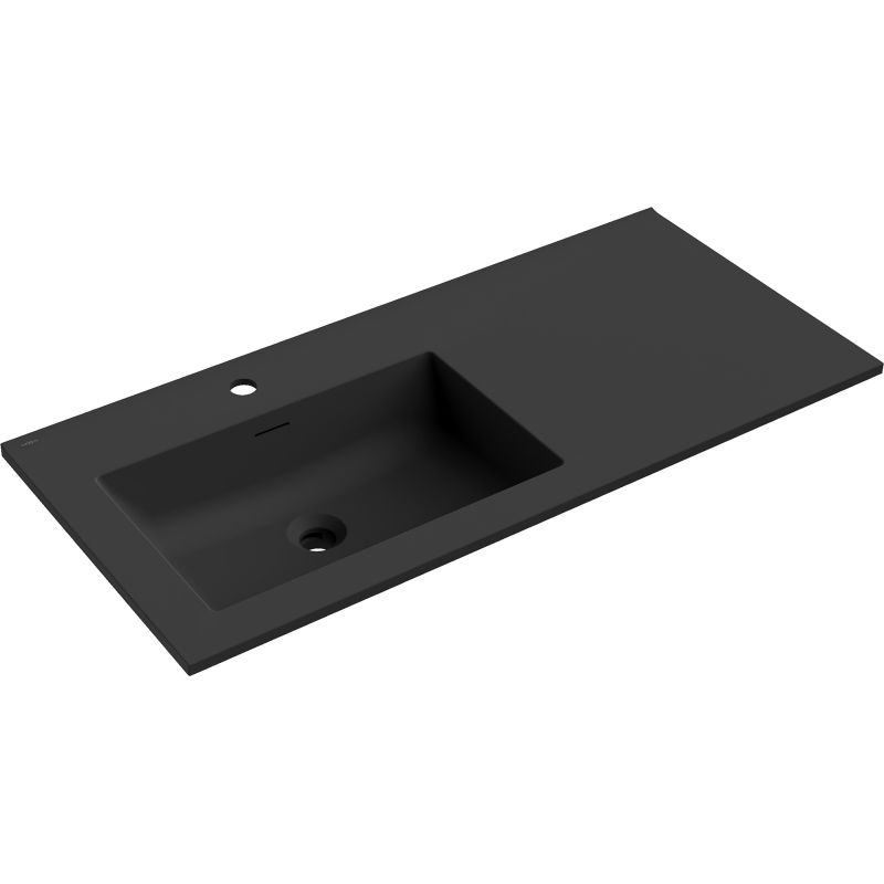 Mexen Otis työtasoon upotettava vasen pesuallas 101 x 46,5 cm, musta matta - 25181071L