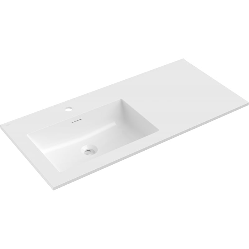 Mexen Otis, in die Arbeitsplatte eingelassenes linkes Waschbecken 101 x 46,5 cm, weiß glänzend - 25181000L