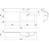 Mexen Otis umywalka wpuszczana w blat prawa 101 x 46,5 cm, czarna mat - 25181071P