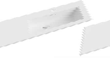 Mexen Otis inbouw wastafel rechts 101 x 46,5 cm, wit mat - 25181001P