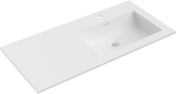 Mexen Otis valamu integreeritud tööpinda, parempoolne 101 x 46,5 cm, valge matt - 25181001P