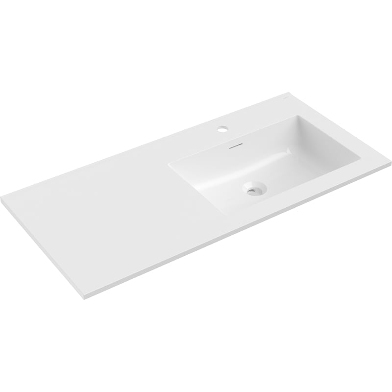 Mexen Otis Waschbecken, in die Arbeitsplatte eingelassen, rechts 101 x 46,5 cm, weiß glänzend - 25181000P