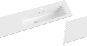 Mexen Otis Ëmmer gekippt an de Comptoir riets 101 x 46,5 cm, wäiss Glanz - 25181000P