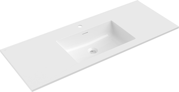 Mexen Otis lavabo empotrado en encimera 121 x 46,5 cm, blanco brillo - 25181200