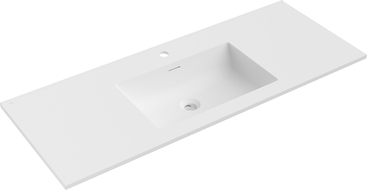 Mexen Otis lavabo empotrado en encimera 121 x 46,5 cm, blanco mate - 25181201