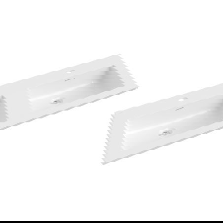 Mexen Otis lavabo empotrado en encimera doble 121 x 46,5 cm, blanco brillante - 25181200D