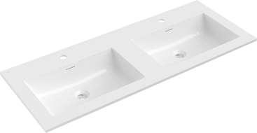 Mexen Otis dubultā izlietne iebūvēta darba virsmā 121 x 46,5 cm, balts spīdums - 25181200D