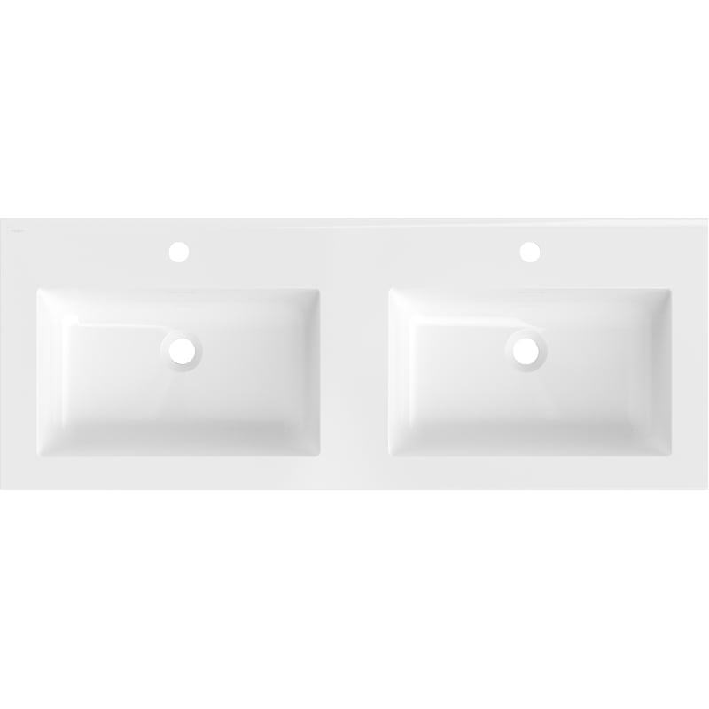 Mexen Otis lavabo encastré double 121 x 46,5 cm, blanc brillant - 25181200D