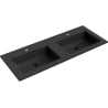 Mexen Otis double countertop basin 121 x 46.5 cm, matte black - 25181271D