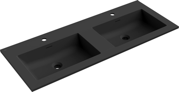 Mexen Otis lavabo empotrado en encimera doble 121 x 46,5 cm, negro mate - 25181271D
