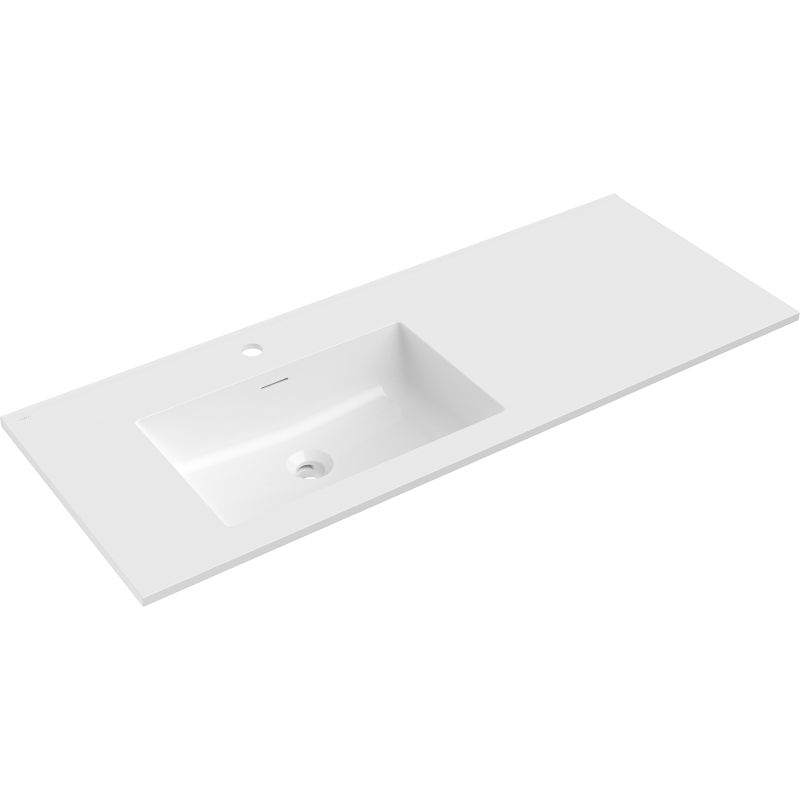 Mexen Otis lavabo empotrado en encimera izquierdo 121 x 46,5 cm, blanco brillo - 25181200L