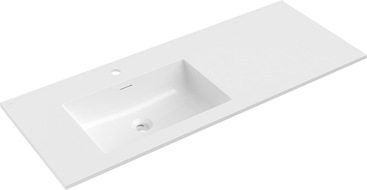 Mexen Otis lavabo encastré gauche 121 x 46,5 cm, blanc brillant - 25181200L