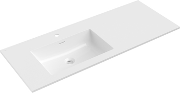 Mexen Otis tööpinda paigaldatav valamu vasak 121 x 46,5 cm, valge läikiv - 25181200L