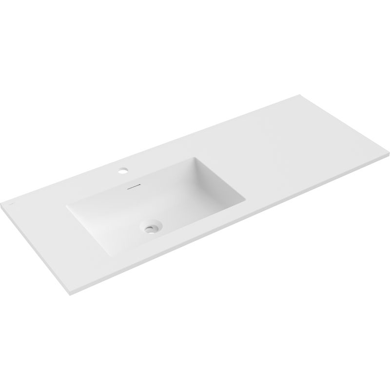 Mexen Otis lavabo empotrado en encimera izquierda 121 x 46,5 cm, blanco mate - 25181201L