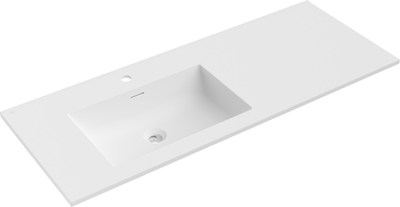 Mexen Otis lavabo empotrado en encimera izquierda 121 x 46,5 cm, blanco mate - 25181201L