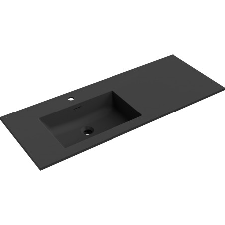 Mexen Otis lauaga süvistatud vasakpoolne valamu 121 x 46,5 cm, must matt - 25181271L