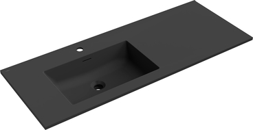 Mexen Otis Einbauwaschbecken links 121 x 46,5 cm, schwarz matt - 25181271L