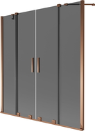 Mexen Velar Duo mampara de bañera de 2 hojas correderas 160 x 150 cm, grafito, oro rosa - 896-160-000-42-60
