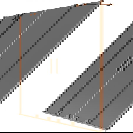 Mexen Velar Duo duschskärm 2-panel skjutbar 160 x 150 cm, grafit, borstad koppar - 896-160-000-42-65