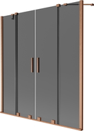 Mexen Velar Duo klizni paravan za kadu s 2 krila 160 x 150 cm, grafit, brušeni bakar - 896-160-000-42-65