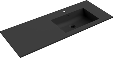 Mexen Otis lavabo encastré à droite 121 x 46,5 cm, noir mat - 25181271P