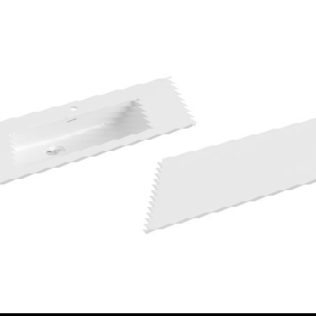 Mexen Otis Kommoden-Waasschëff rechterhand agebaut 121 x 46,5 cm, wäiss Glanz - 25181200P