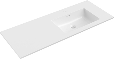 Mexen Otis lavabo empotrado en encimera derecha 121 x 46,5 cm, blanco brillo - 25181200P