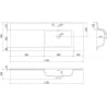 Mexen Otis lavabo encastré dans le plan droit 121 x 46,5 cm, blanc mat - 25181201P