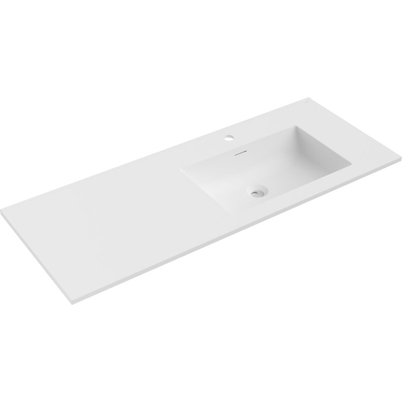 Mexen Otis uma pia embutida no balcão direita 121 x 46,5 cm, branco mate - 25181201P