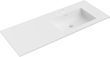 Mexen Otis inbyggd diskbänk höger 121 x 46,5 cm, vit matt - 25181201P