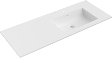 Mexen Otis Waschbecken, Einbau in Arbeitsplatte rechts 121 x 46,5 cm, weiß matt - 25181201P