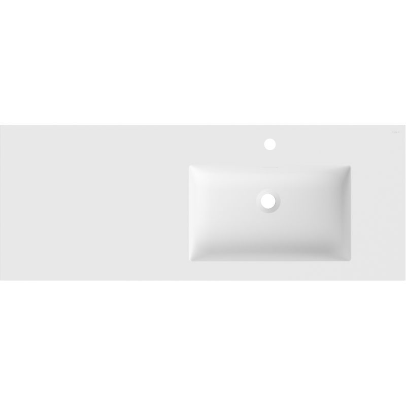 Mexen Otis uma pia embutida no balcão direita 121 x 46,5 cm, branco mate - 25181201P