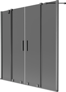 Mexen Velar Duo badkarsskärm 2-delad skjutbar 160 x 150 cm, grafit, borstad gun gray - 896-160-000-42-66
