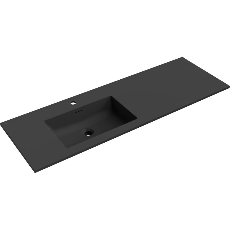 Mexen Otis ingebouwde wastafel links 141 x 46,5 cm, zwart mat - 25181471L