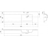 Mexen Otis Einbauwaschbecken rechts 141 x 46,5 cm, weiß matt - 25181401P