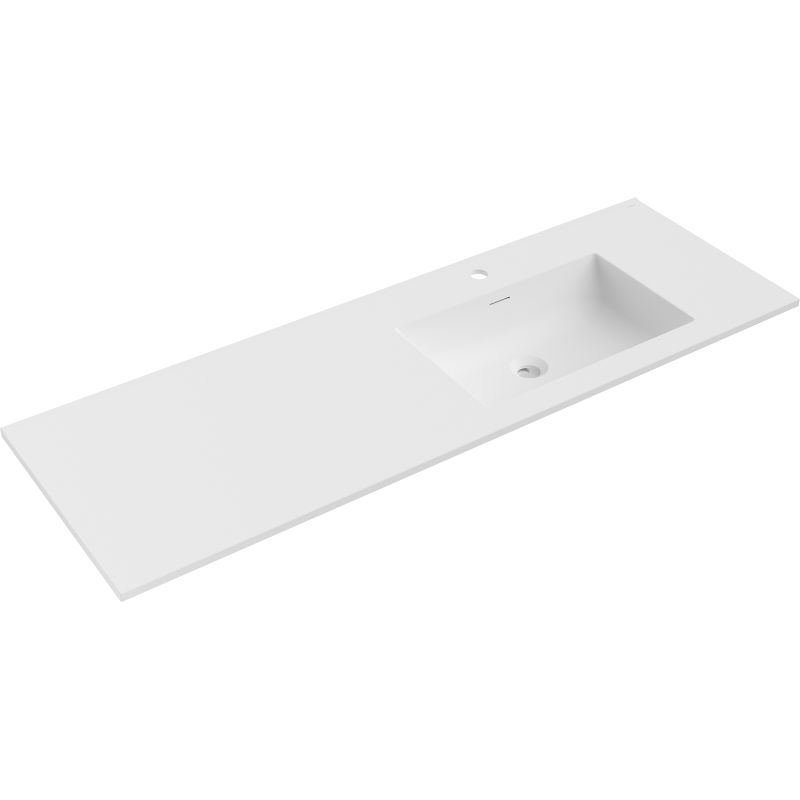 Mexen Otis lavabo encastré à droite 141 x 46,5 cm, blanc mat - 25181401P