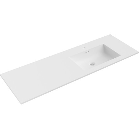 Mexen Otis töölauale süvistatav valamu parempoolne 141 x 46,5 cm, valge matt - 25181401P