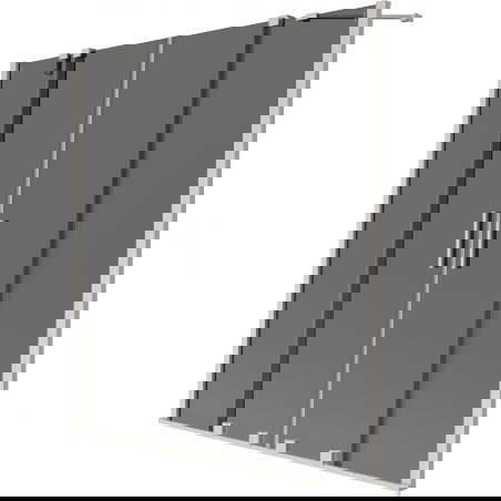 Mexen Velar Duo Badewannenfaltwand 2-flügelig, verschiebbar 160 x 150 cm, Graphit, gebürsteter Nickel - 896-160-000-42-97