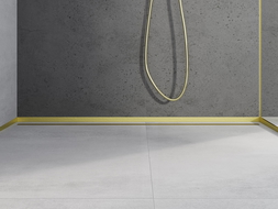 Mexen Line-B frontale douchebaklijst 130 cm, goud geborsteld - 185503130U