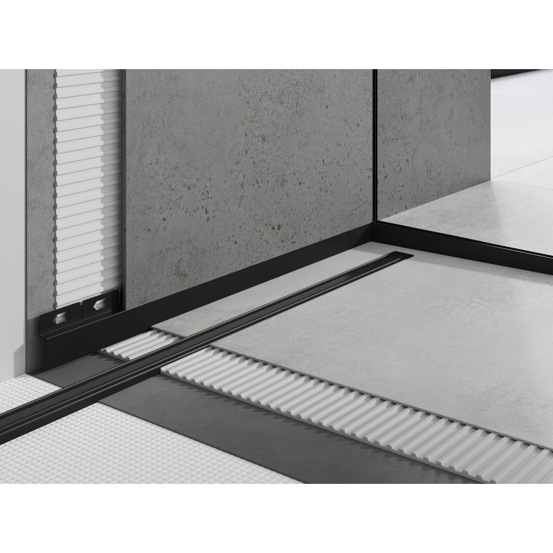 Mexen Line-B zócalo para ducha frontal de 180 cm, negro - 187003180U