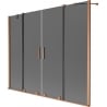 Mexen Velar Duo 2-flügelige Schiebeduschtrennwand 170 x 150 cm, Grafit, gebürstetes Kupfer - 896-170-000-42-65