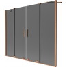 Mexen Velar Duo vannitoamiskaitse 2-leheline lükanduks 170 x 150 cm, grafiit, harjatud vask - 896-170-000-42-65
