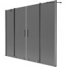 Mexen Velar Duo vannitoa paravan 2-osaline lükatav 170 x 150 cm, grafiit, hõbehall harjatud - 896-170-000-42-66
