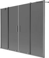 Mexen Velar Dúo de mampara de baño 2 hojas correderas 170 x 150 cm, grafito, metal cañón - 896-170-000-42-95