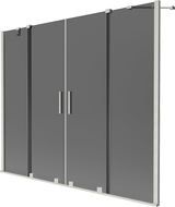 Mexen Velar Duo badwand scherm 2-delig schuifbaar 170 x 150 cm, grafiet, geborsteld nikkel - 896-170-000-42-97