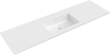 Mexen Otis an d'Plack agedréckte Spullsteen 161 x 46,5 cm, wäiss Glanz - 25181600