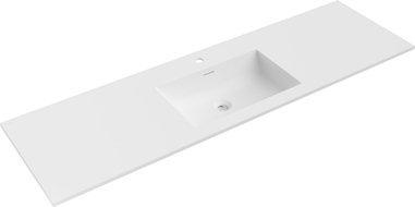 Mexen Otis lavabo encastré dans le plan 161 x 46,5 cm, blanc mat - 25181601